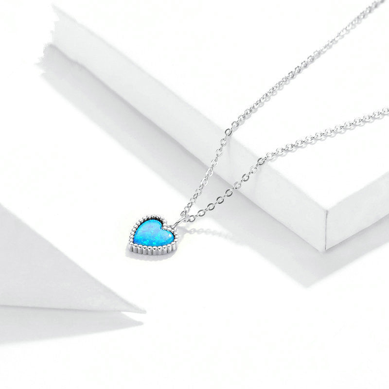 Collier Cœur Bleu Profond