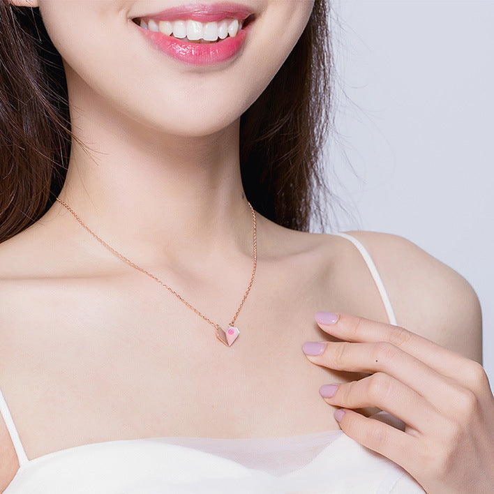 Collier cœur origami