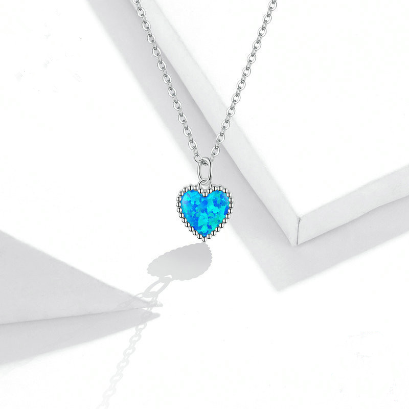 Collier Cœur Bleu Profond