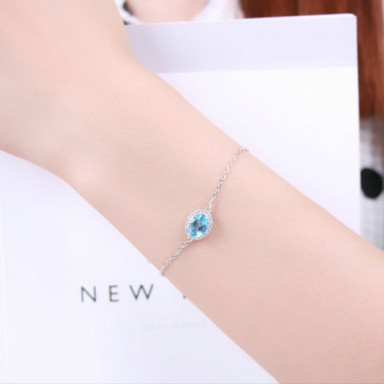 Bracelet Topaze Bleue