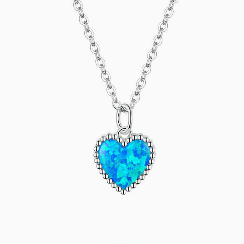 Collier Cœur Bleu Profond